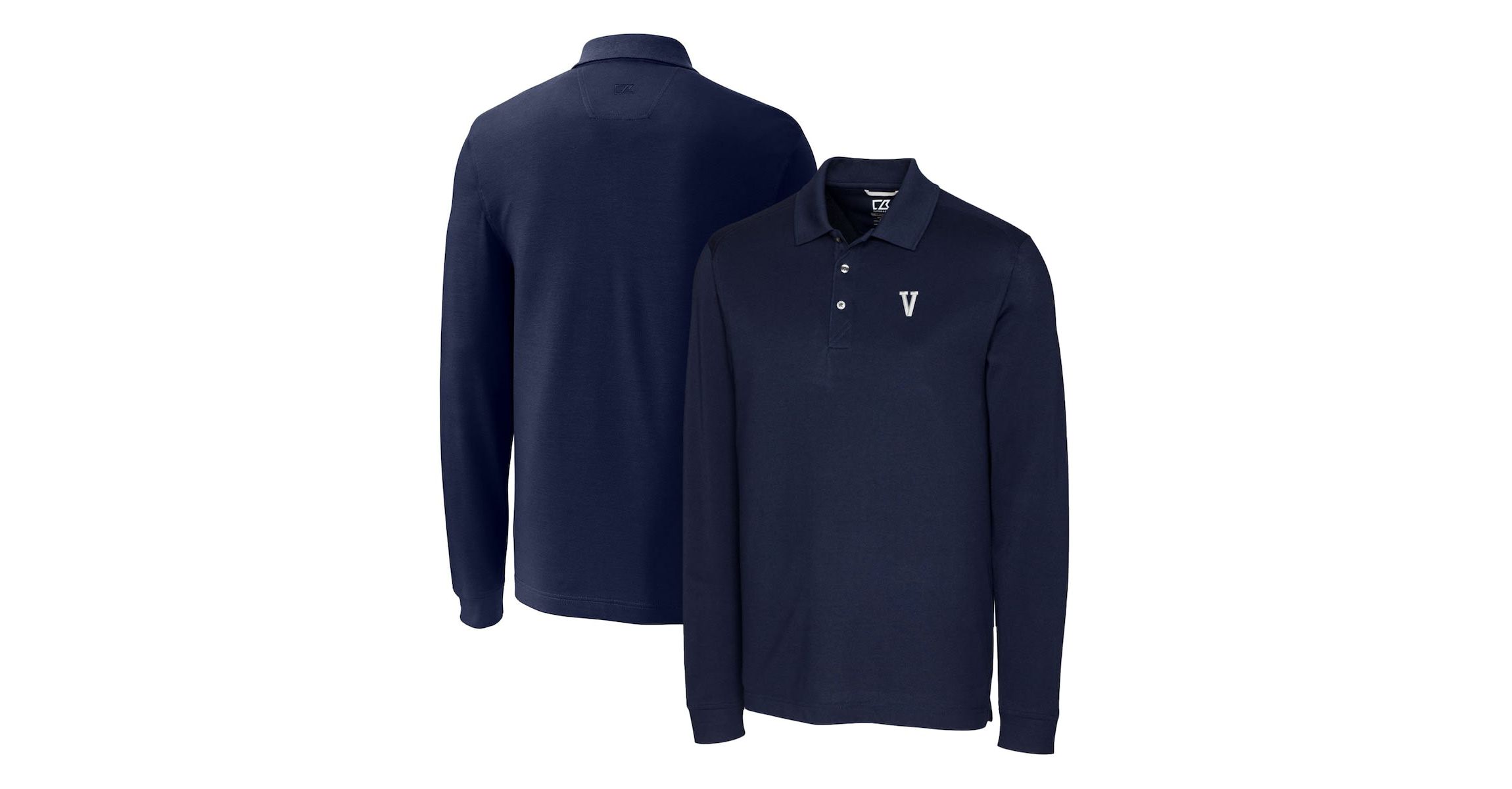 NCAA Villanova Wildcats Advantage Tri-Blend Pique Long Sleeve Polo