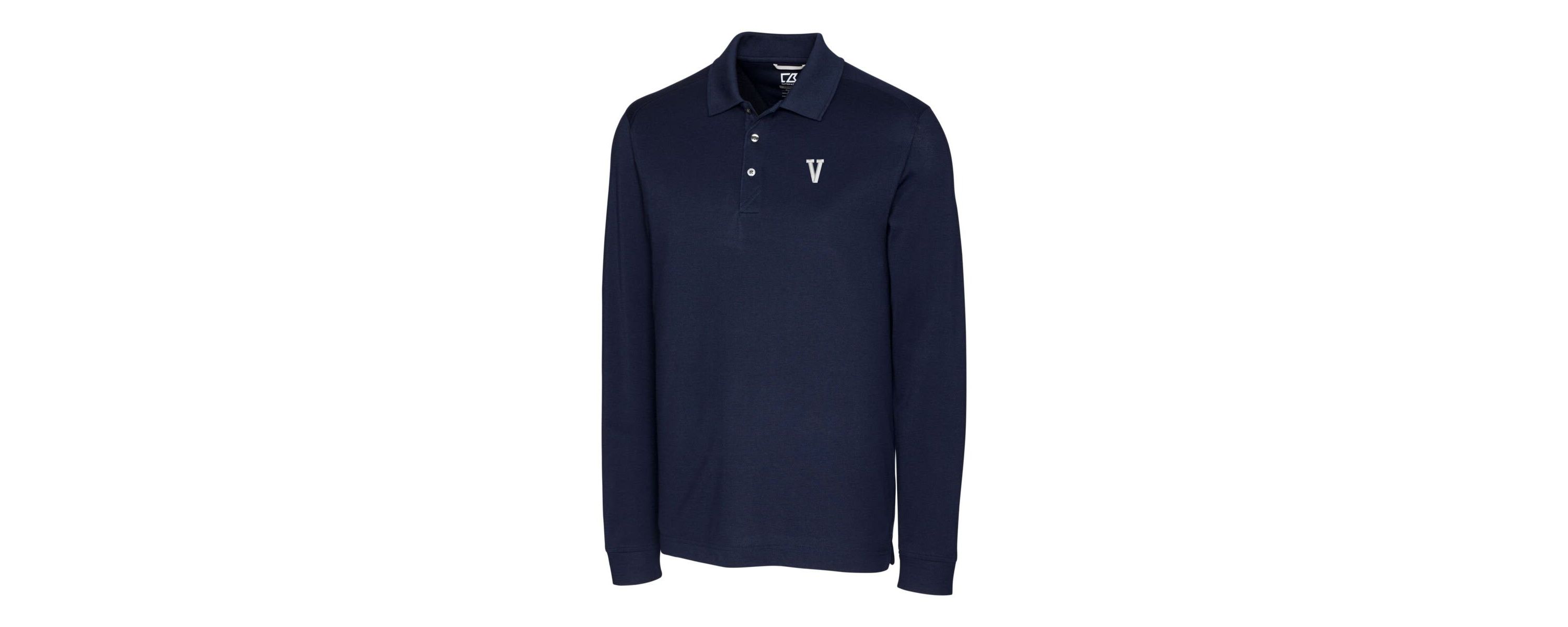 NCAA Villanova Wildcats Advantage Tri-Blend Pique Long Sleeve Polo