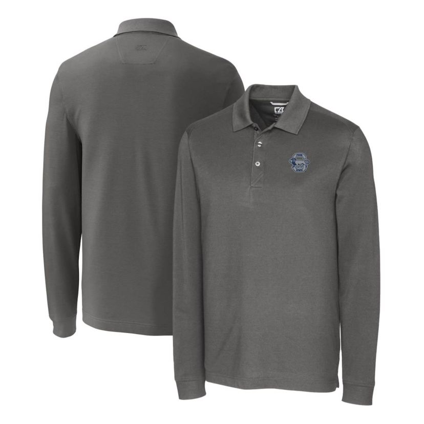 NCAA Penn State Nittany Lions Advantage Tri-Blend Pique Long Sleeve Polo