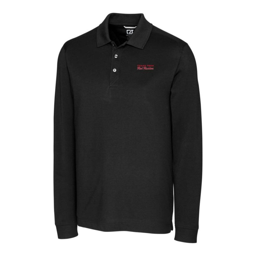 Texas Tech Red Raiders NCAA Texas Tech Raiders Advantage Tri-Blend Pique Long Sleeve Polo