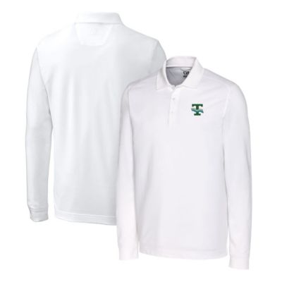 Cutter & Buck Men's Tulane Green Wave NCAA Tulane Wave Advantage Tri-Blend Pique Long Sleeve Polo