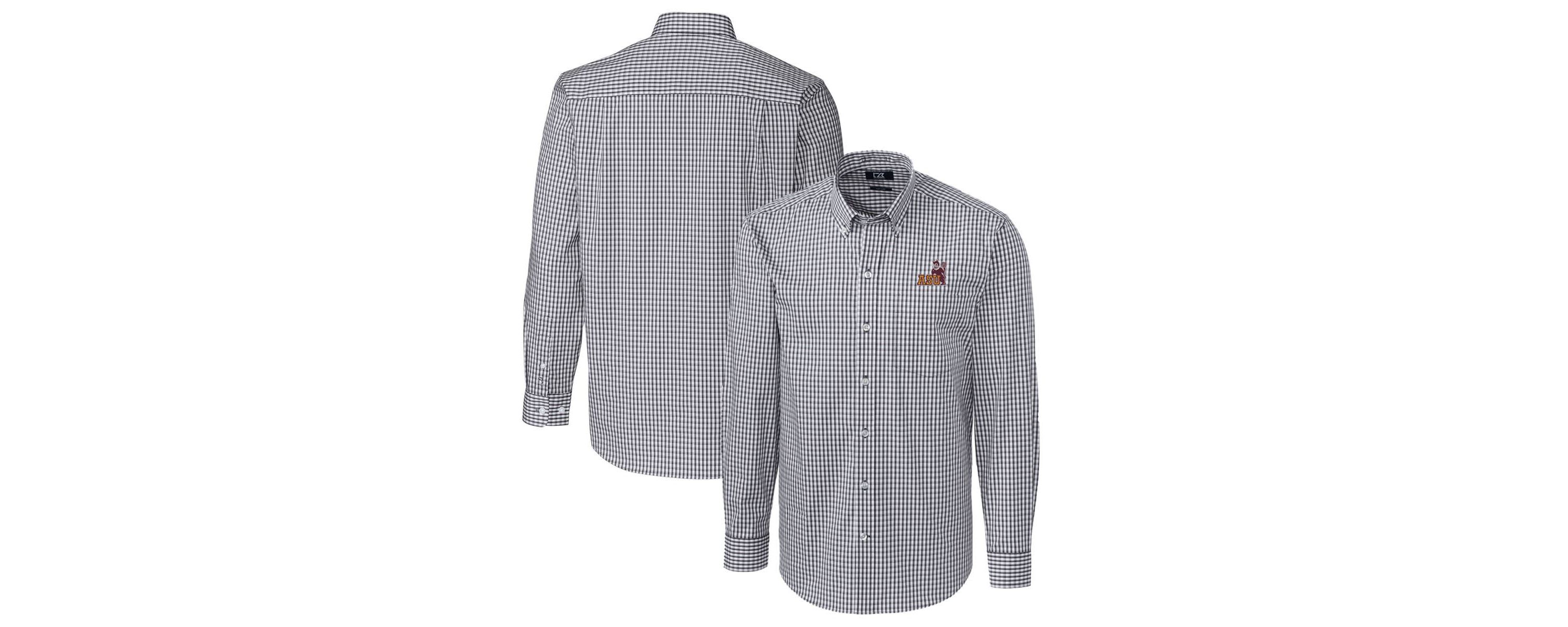 NCAA Arizona State Sun Devils Easy Care Stretch Gingham Long Sleeve Button-Down Shirt