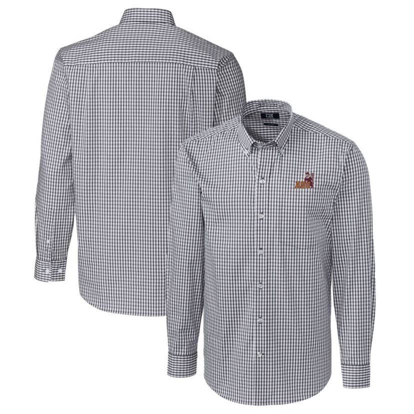 NCAA Arizona State Sun Devils Easy Care Stretch Gingham Long Sleeve Button-Down Shirt