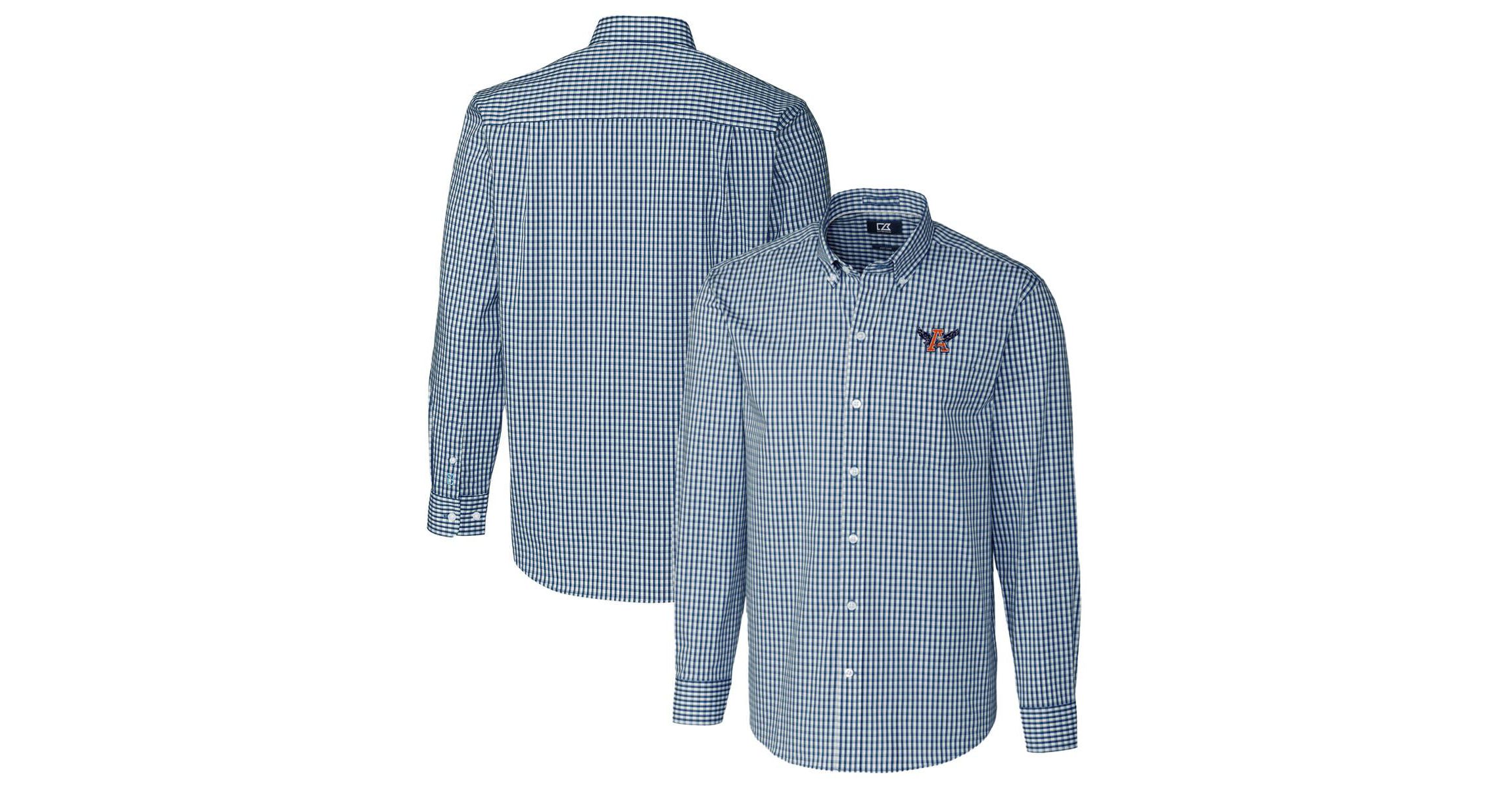 NCAA Auburn Tigers Easy Care Stretch Gingham Long Sleeve Button-Down Shirt