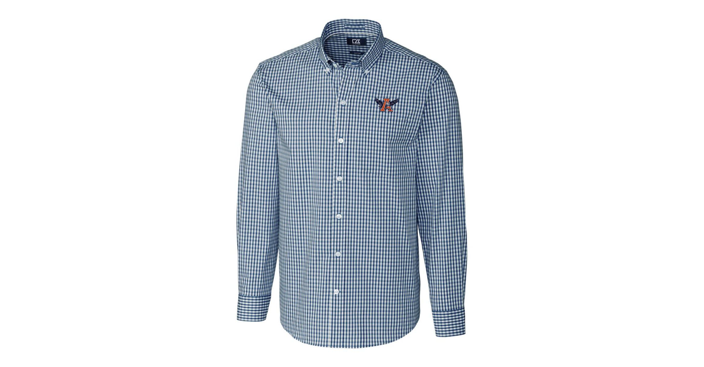 NCAA Auburn Tigers Easy Care Stretch Gingham Long Sleeve Button-Down Shirt
