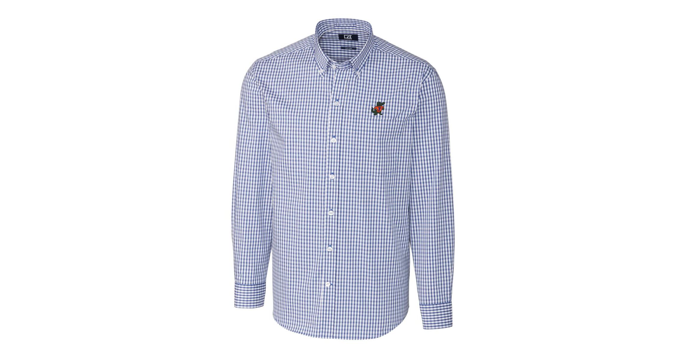 NCAA Florida Gators Easy Care Stretch Gingham Long Sleeve Button-Down Shirt