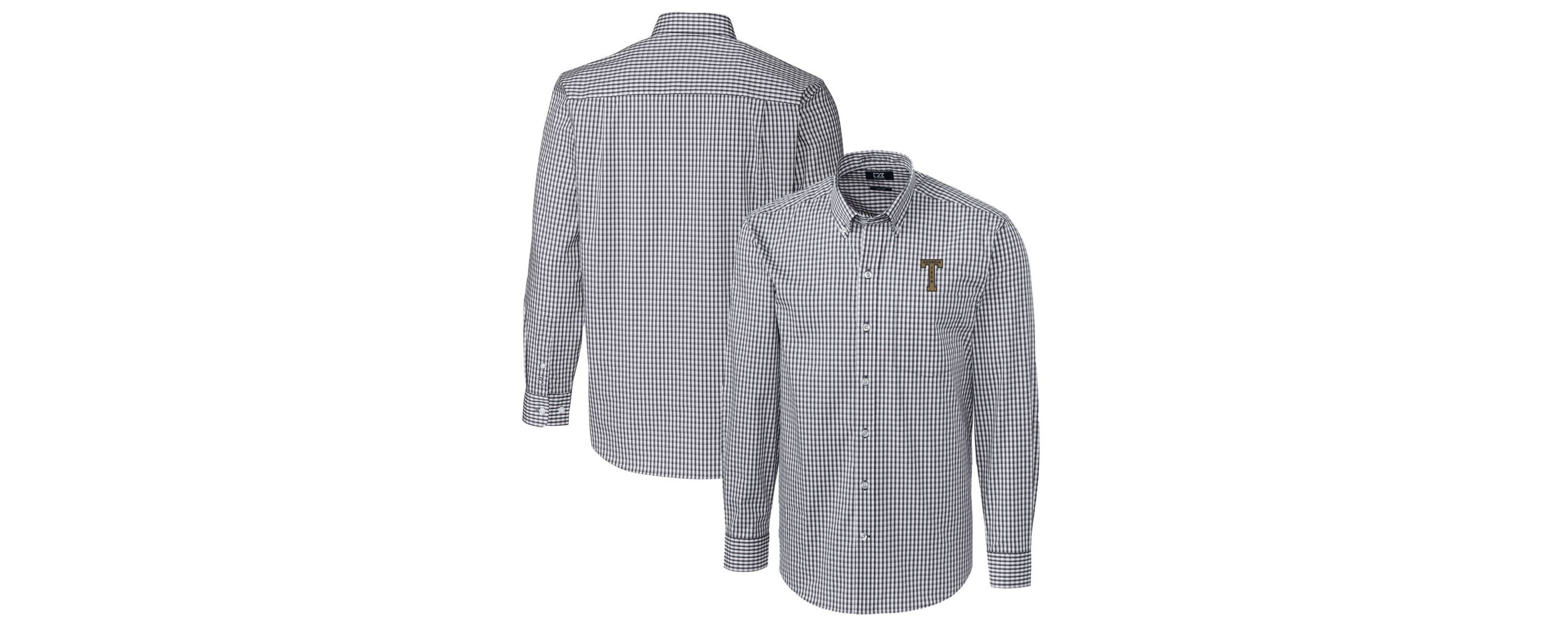 Georgia Tech Yellow Jackets NCAA Georgia Tech Jackets Easy Care Stretch Gingham Long Sleeve Button-Down Shirt