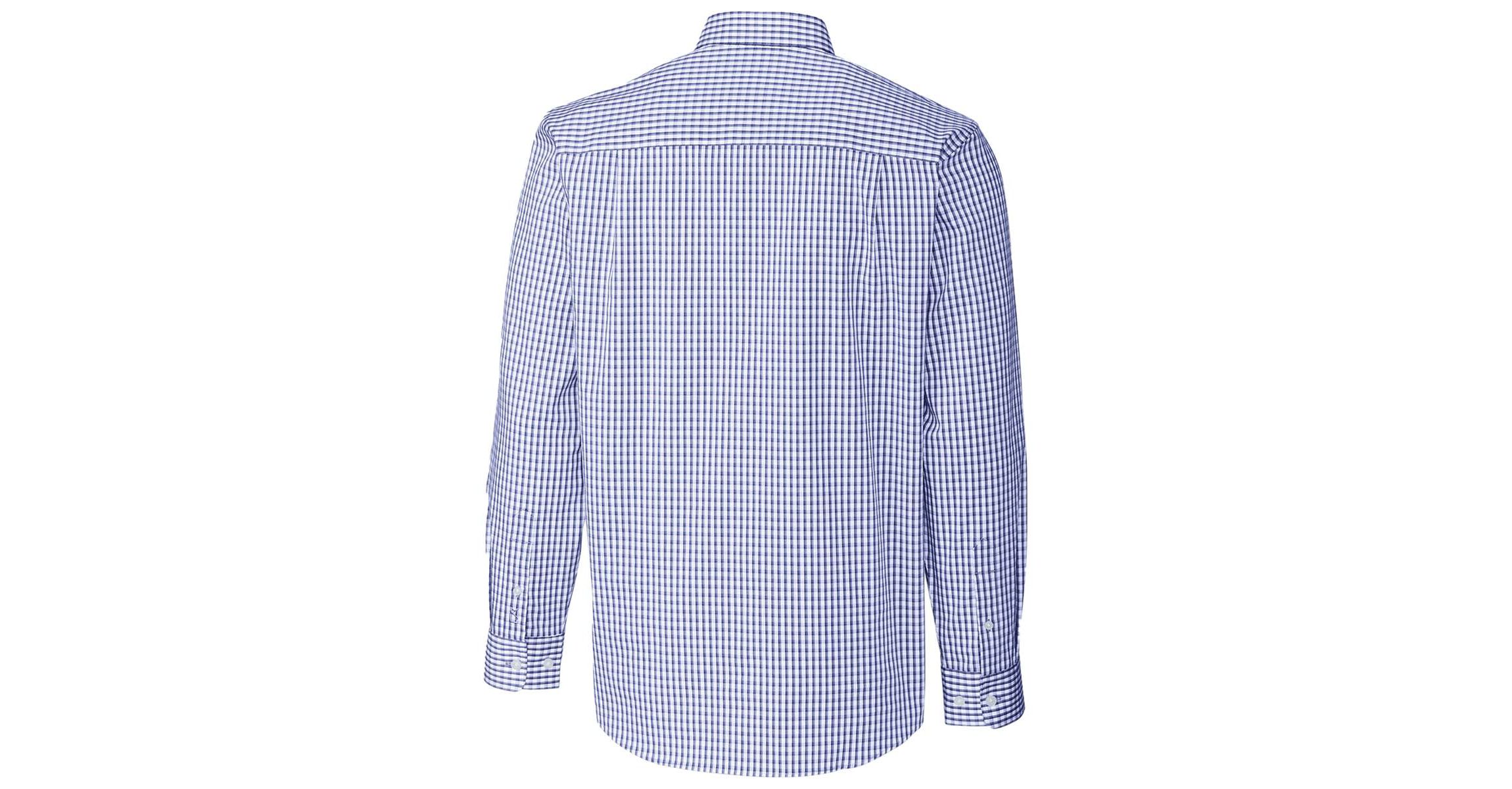 NCAA Kansas Jayhawks Easy Care Stretch Gingham Long Sleeve Button-Down Shirt