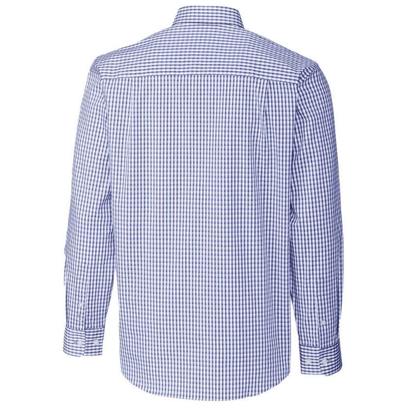 NCAA Kansas Jayhawks Easy Care Stretch Gingham Long Sleeve Button-Down Shirt