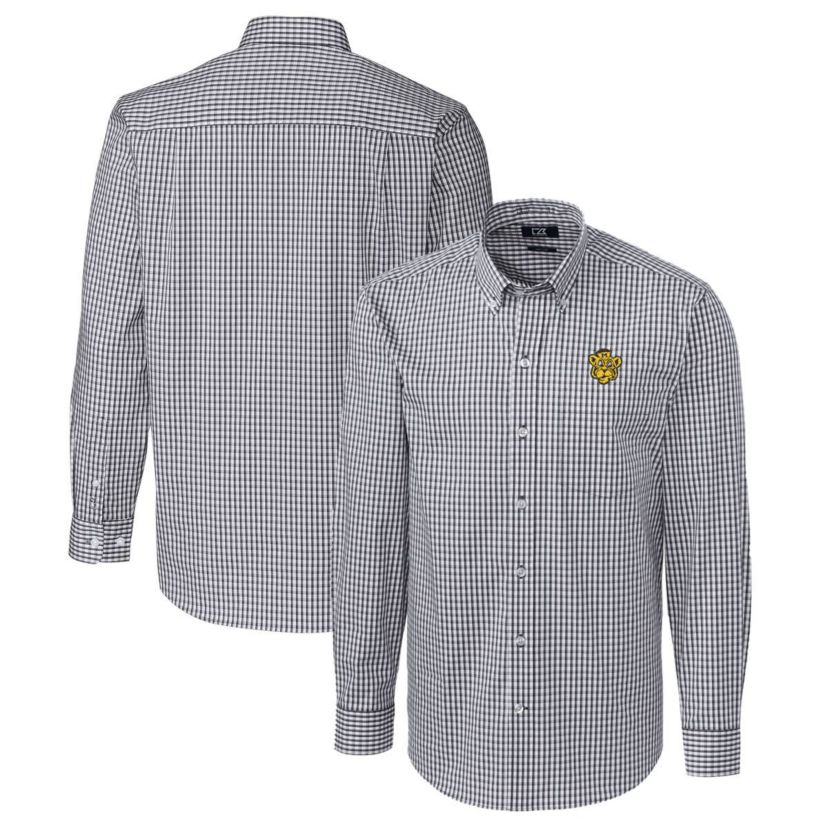 NCAA Missouri Tigers Easy Care Stretch Gingham Long Sleeve Button-Down Shirt