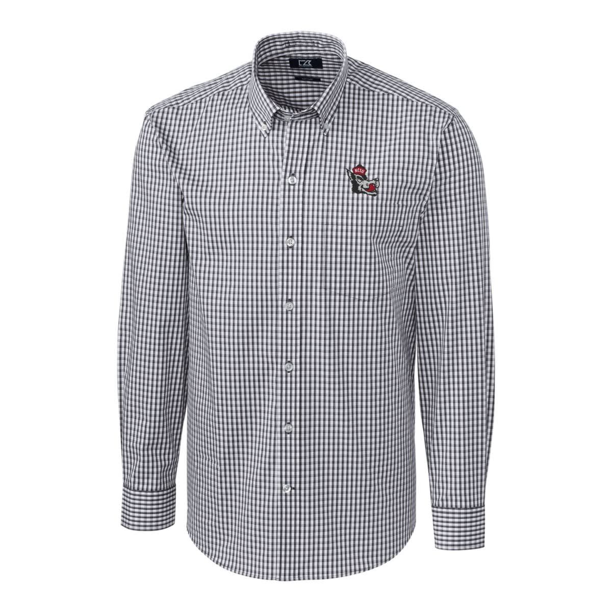 NCAA NC State Wolfpack Easy Care Stretch Gingham Long Sleeve Button-Down Shirt