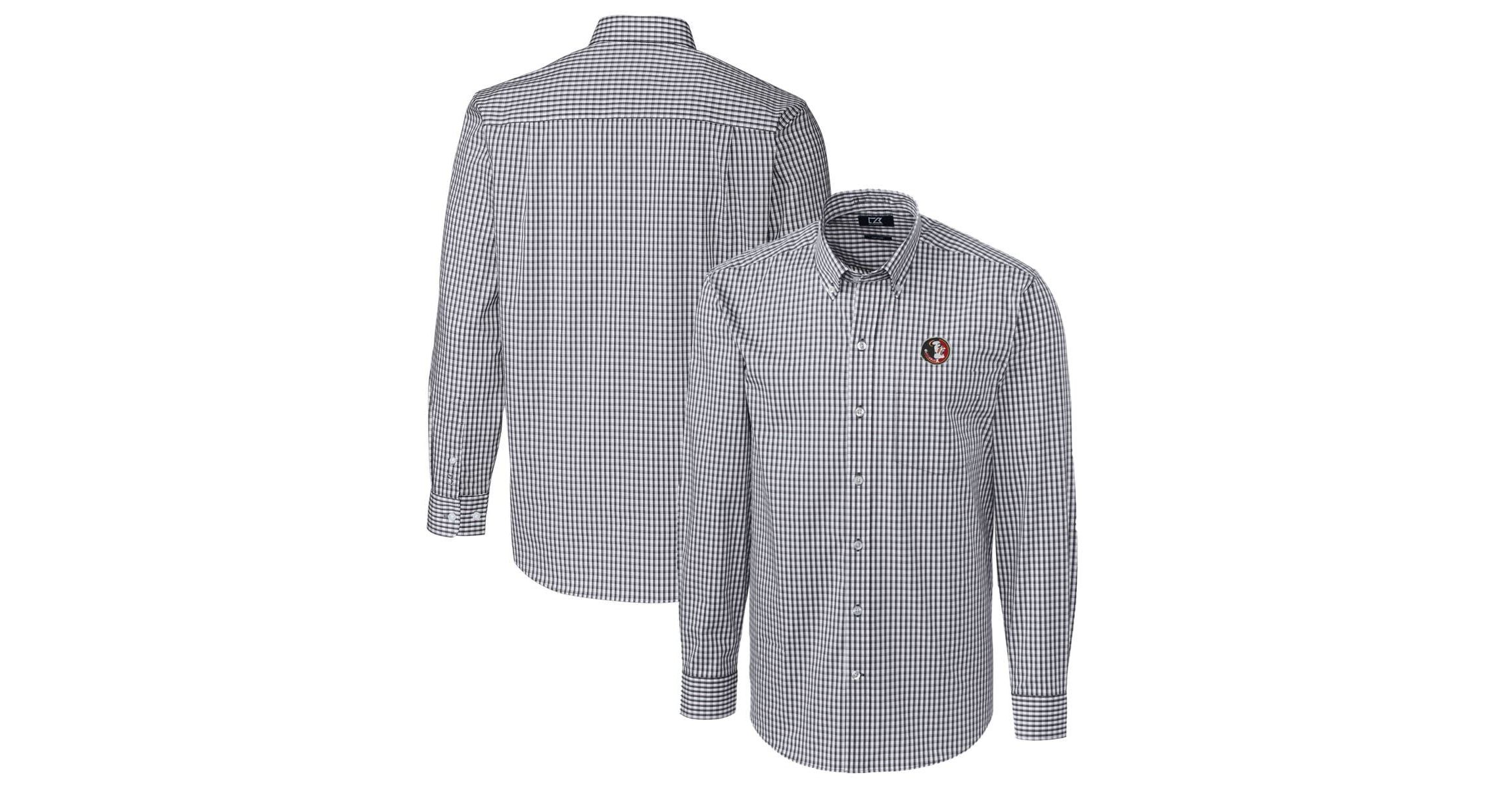 NCAA Florida State Seminoles Easy Care Stretch Gingham Long Sleeve Button-Down Shirt