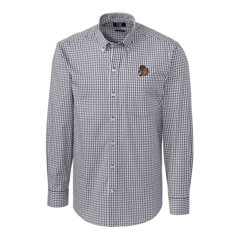 NCAA Oregon State Beavers Easy Care Stretch Gingham Long Sleeve Button-Down Shirt