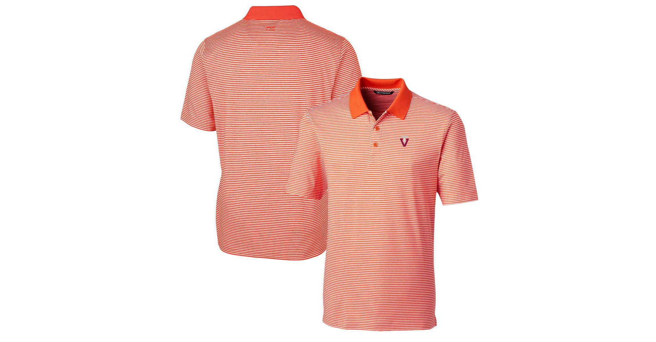 NCAA Virginia Tech Hokies Forge Tonal Stripe Stretch Polo