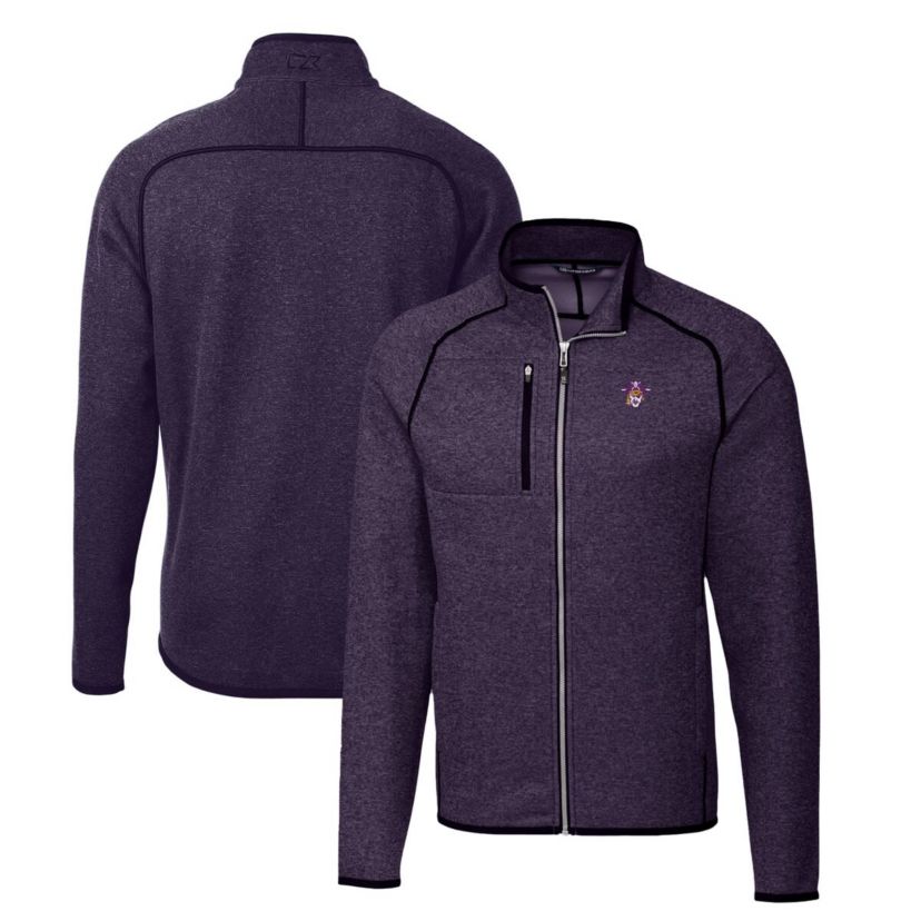 East Carolina Pirates NCAA Heather ECU Pirates Mainsail Sweater-Knit Full-Zip Jacket