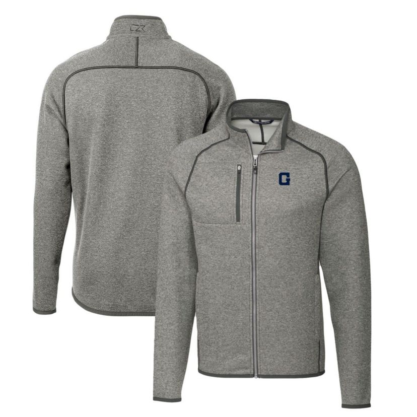 NCAA Heather Georgetown Hoyas Mainsail Sweater-Knit Full-Zip Jacket