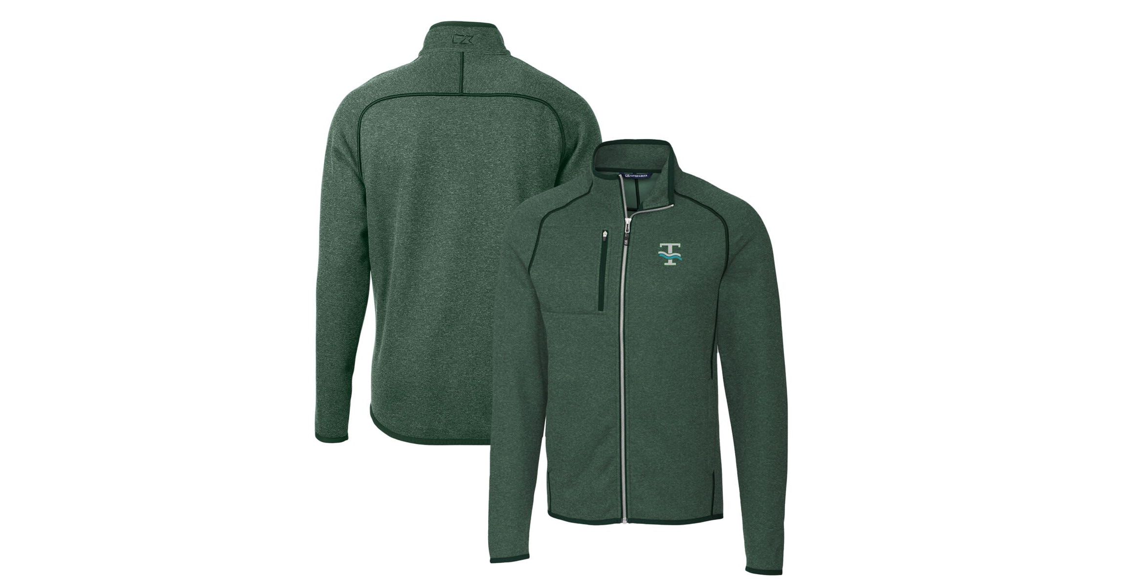 Tulane Green Wave NCAA Heather Tulane Wave Mainsail Sweater-Knit Full-Zip Jacket