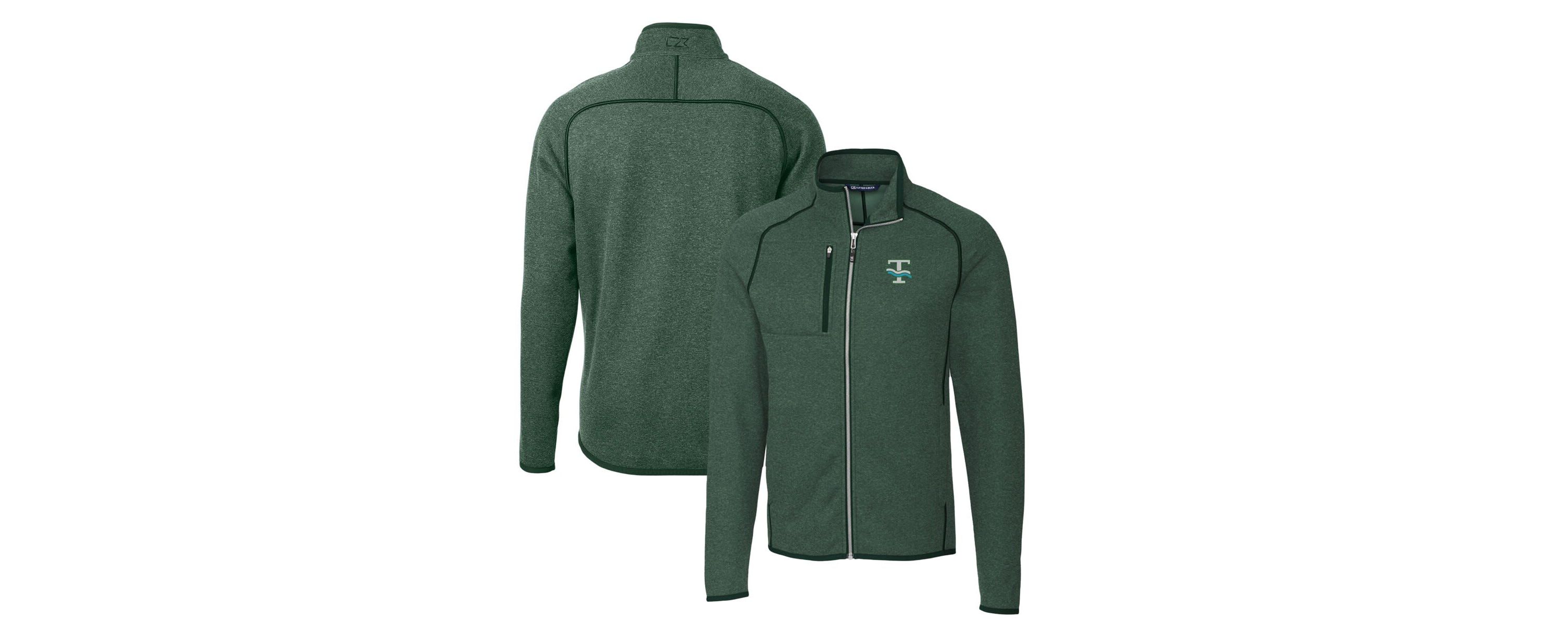 Tulane Green Wave NCAA Heather Tulane Wave Mainsail Sweater-Knit Full-Zip Jacket