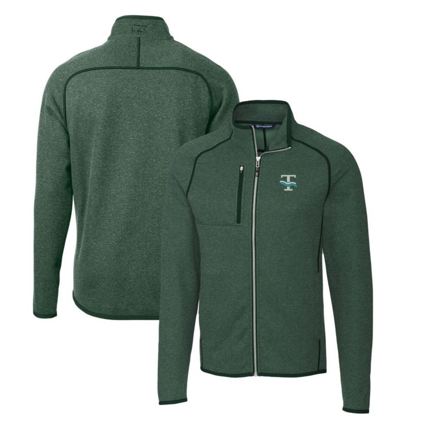 Tulane Green Wave NCAA Heather Tulane Wave Mainsail Sweater-Knit Full-Zip Jacket