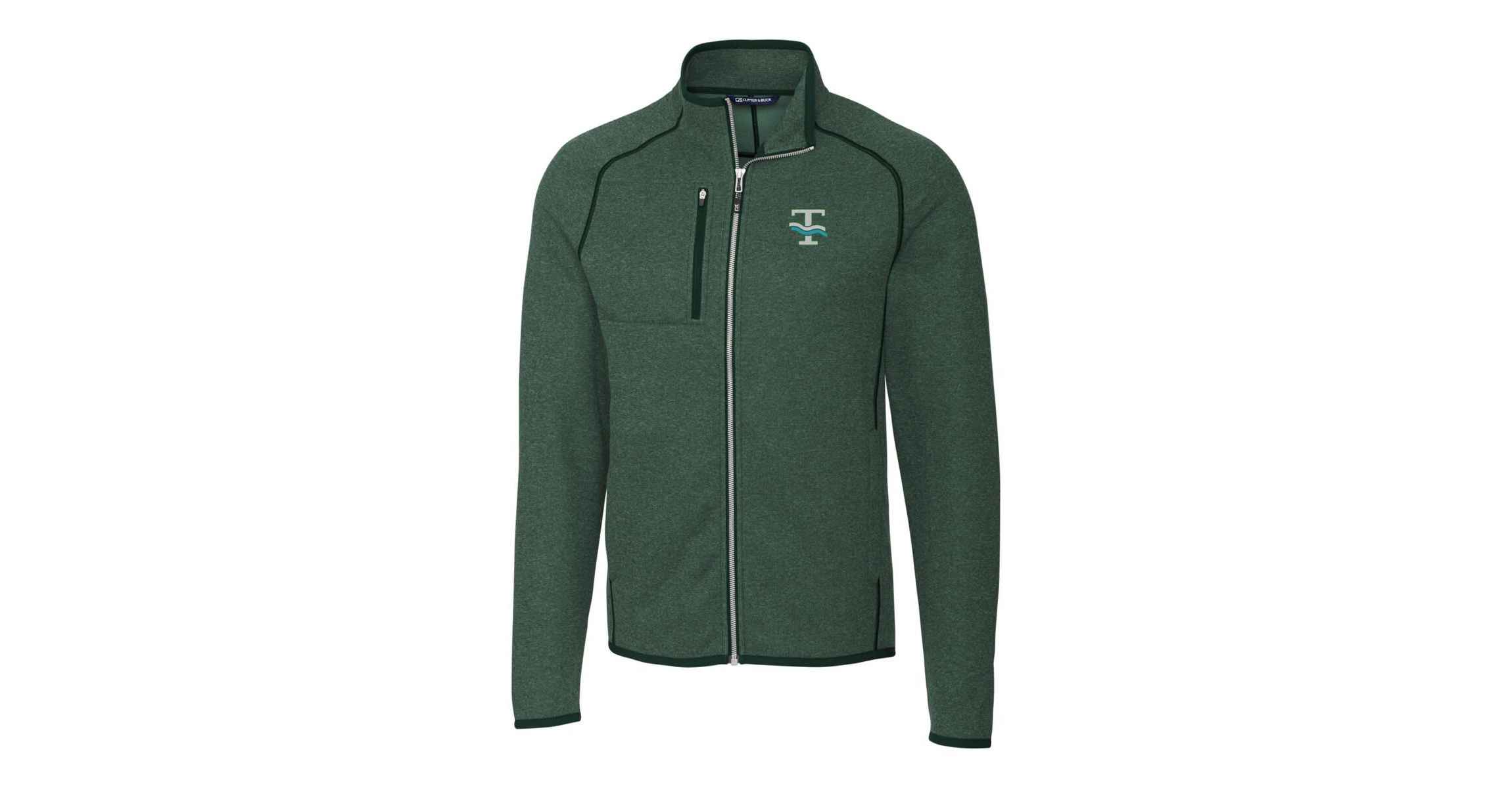 Tulane Green Wave NCAA Heather Tulane Wave Mainsail Sweater-Knit Full-Zip Jacket