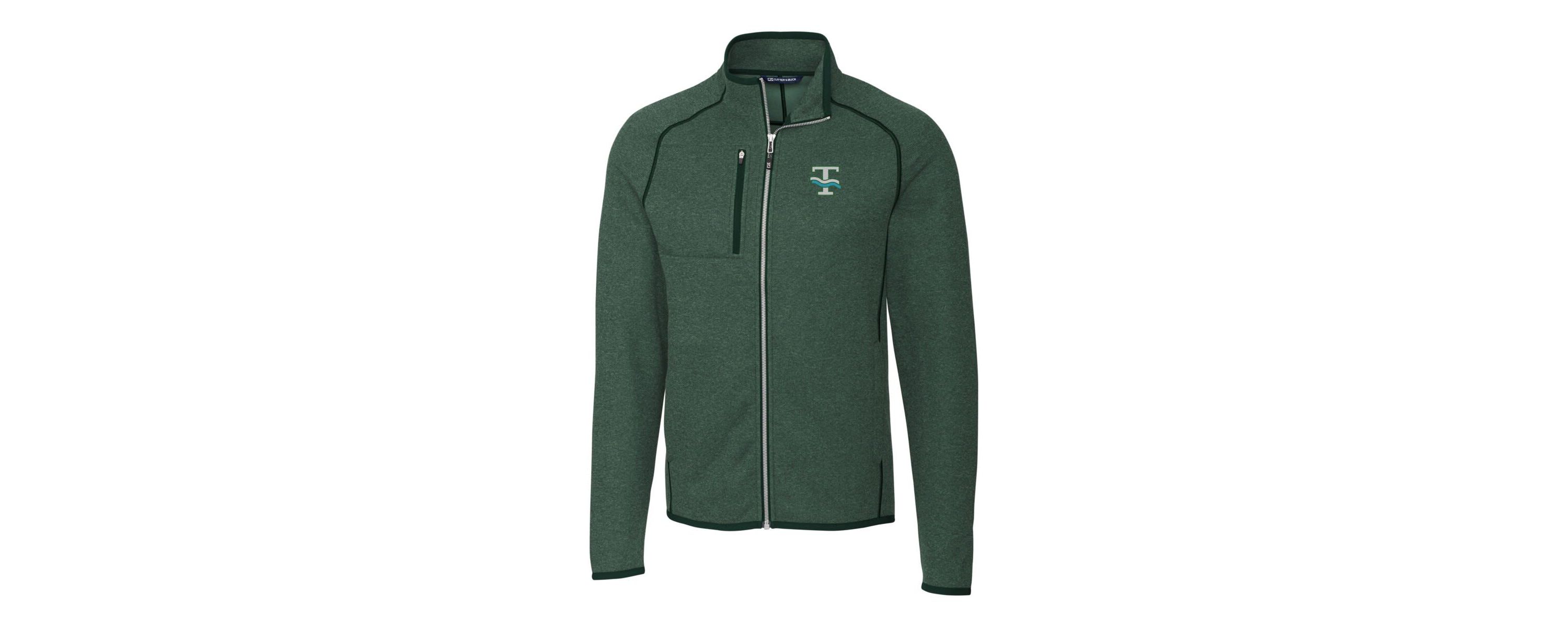 Tulane Green Wave NCAA Heather Tulane Wave Mainsail Sweater-Knit Full-Zip Jacket