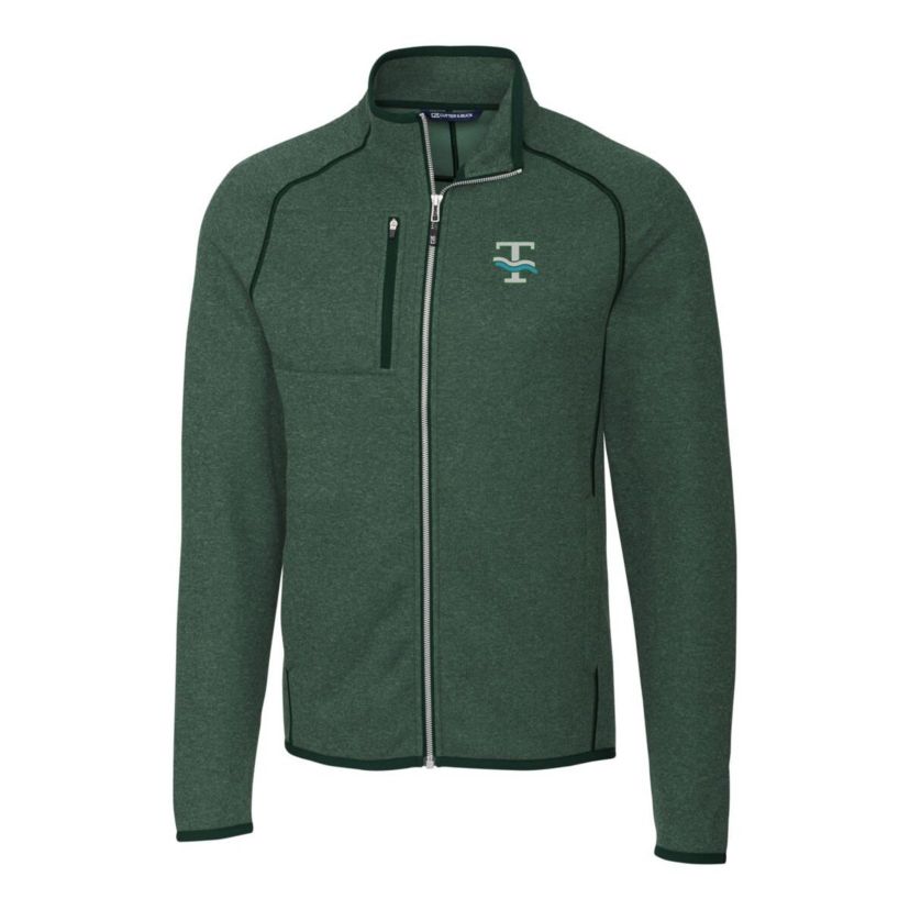 Tulane Green Wave NCAA Heather Tulane Wave Mainsail Sweater-Knit Full-Zip Jacket