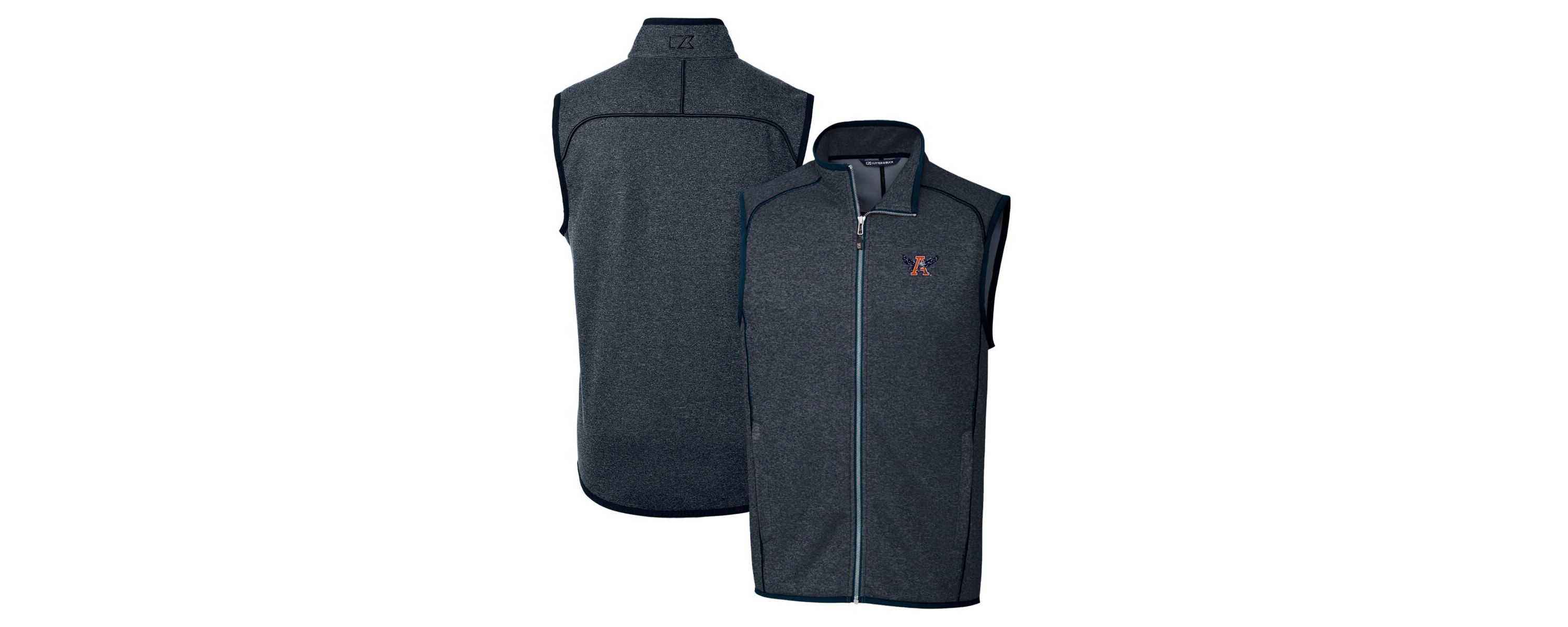 NCAA Heather Auburn Tigers Mainsail Sweater-Knit Full-Zip Vest
