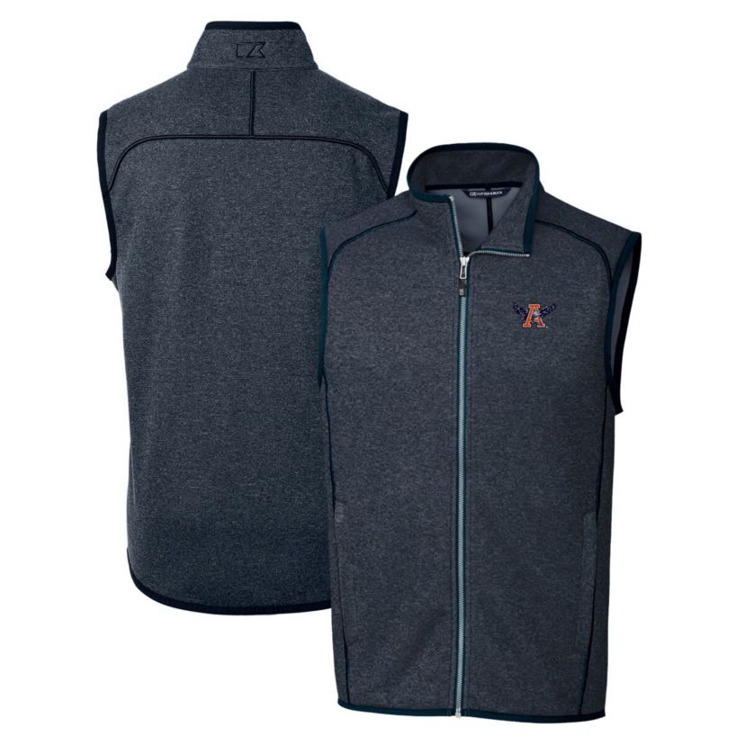 NCAA Heather Auburn Tigers Mainsail Sweater-Knit Full-Zip Vest