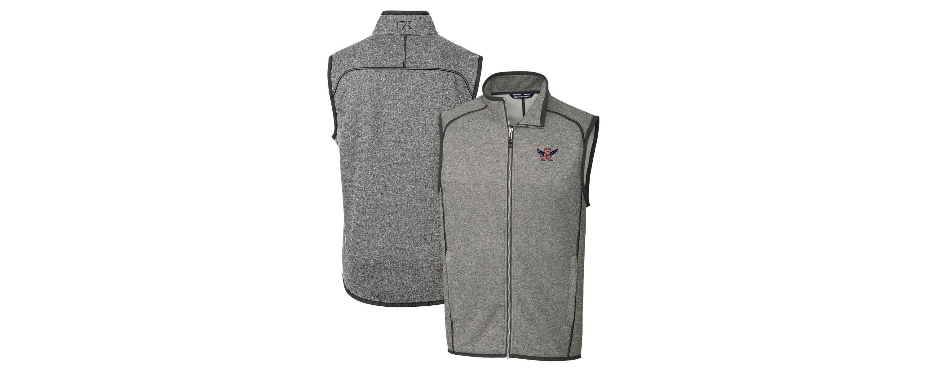 NCAA Heather Auburn Tigers Mainsail Sweater-Knit Full-Zip Vest