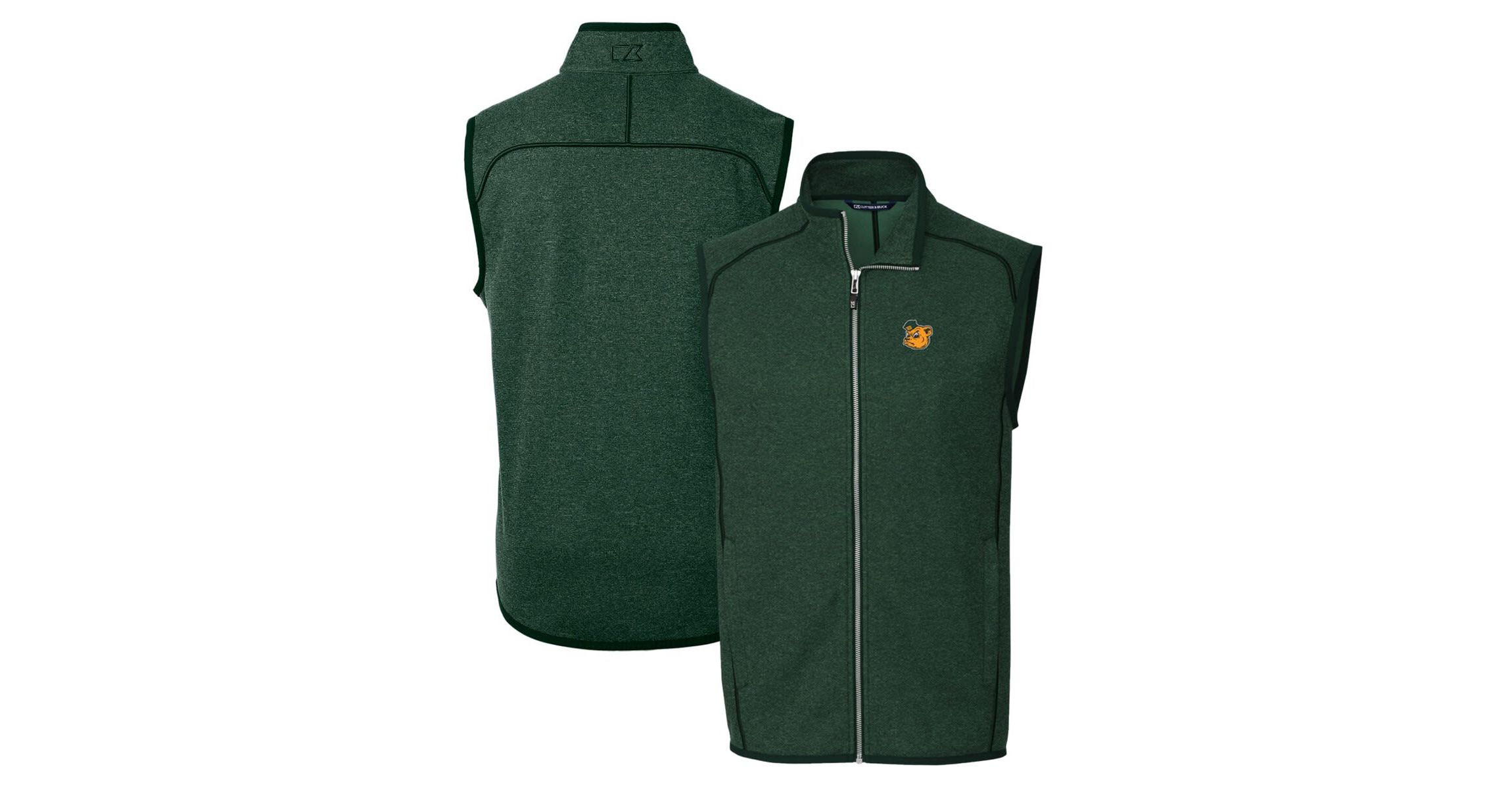 NCAA Heather Baylor Bears Mainsail Sweater-Knit Full-Zip Vest
