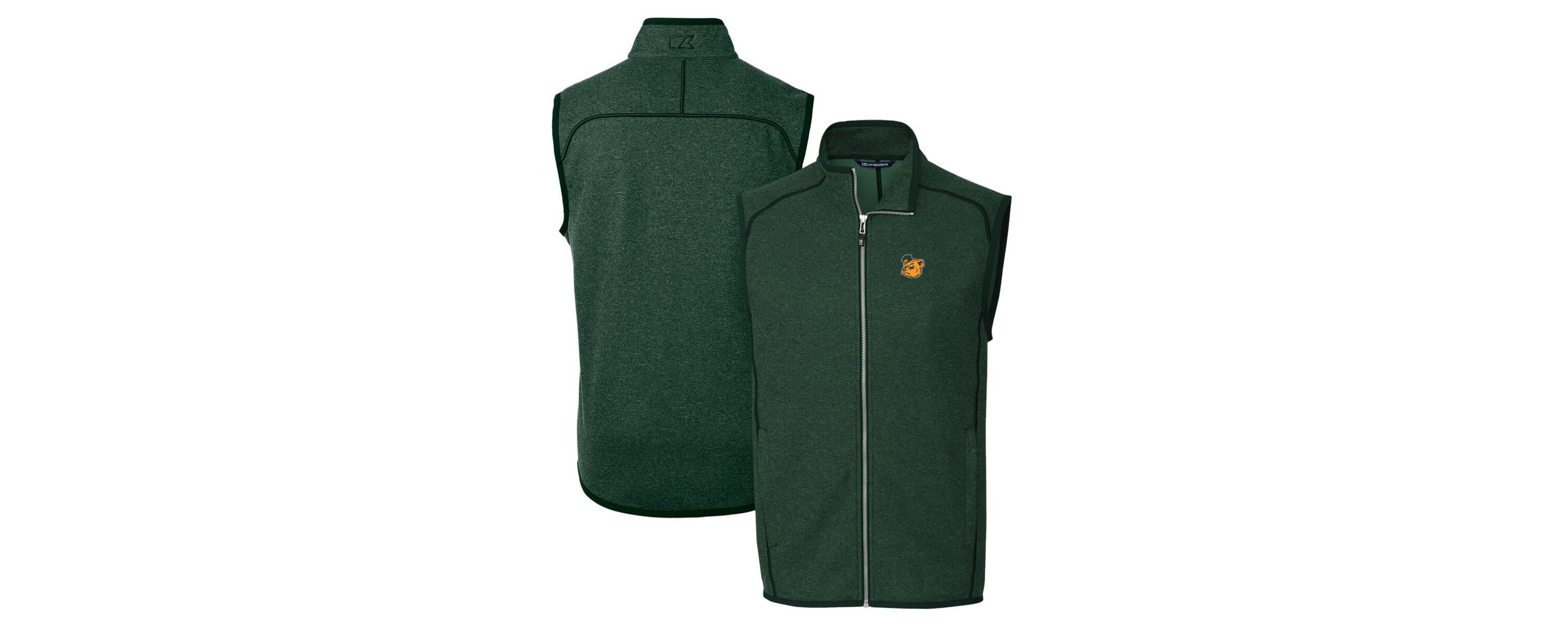NCAA Heather Baylor Bears Mainsail Sweater-Knit Full-Zip Vest