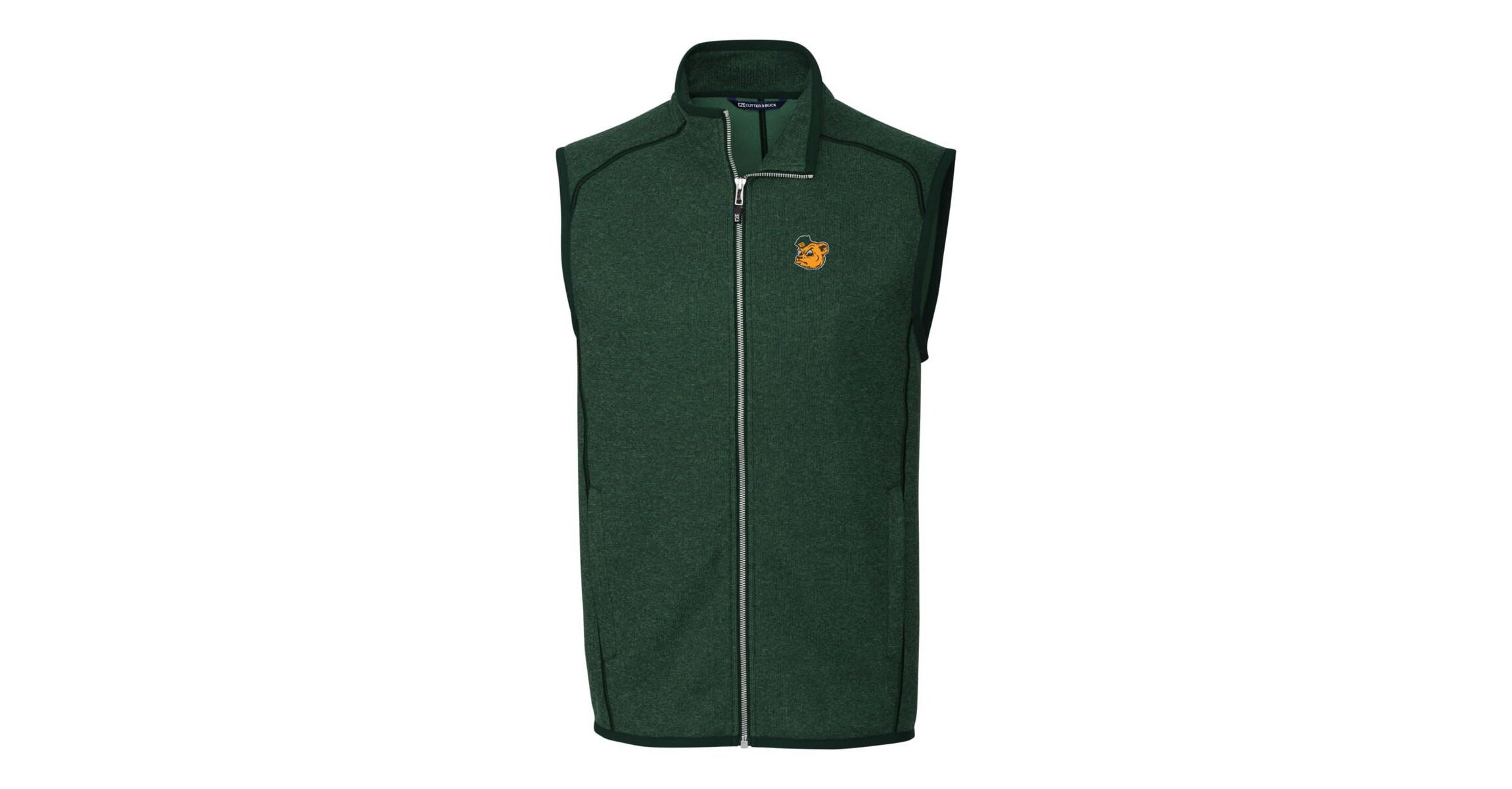 NCAA Heather Baylor Bears Mainsail Sweater-Knit Full-Zip Vest