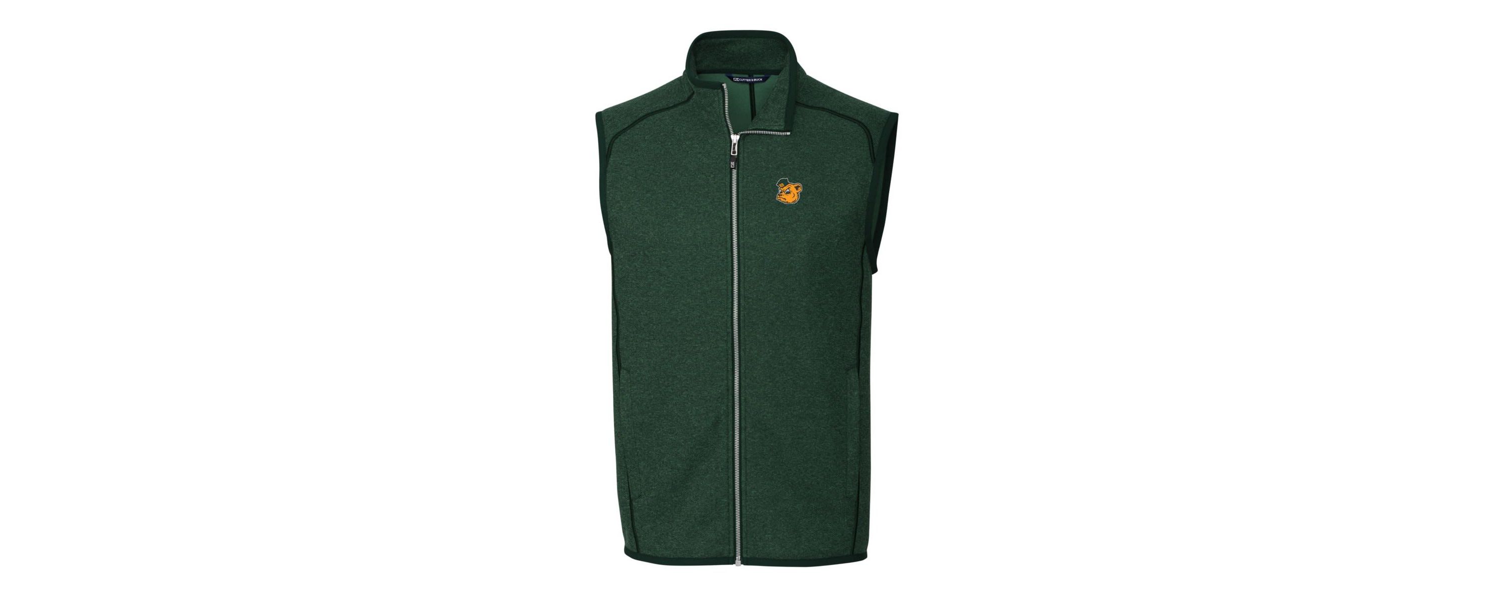 NCAA Heather Baylor Bears Mainsail Sweater-Knit Full-Zip Vest