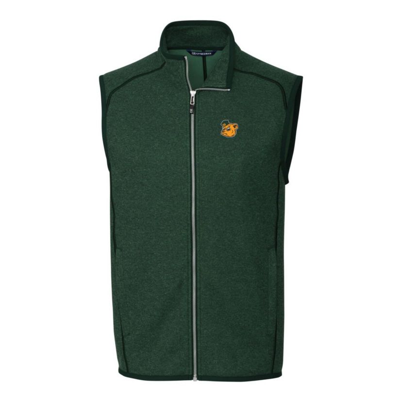 NCAA Heather Baylor Bears Mainsail Sweater-Knit Full-Zip Vest