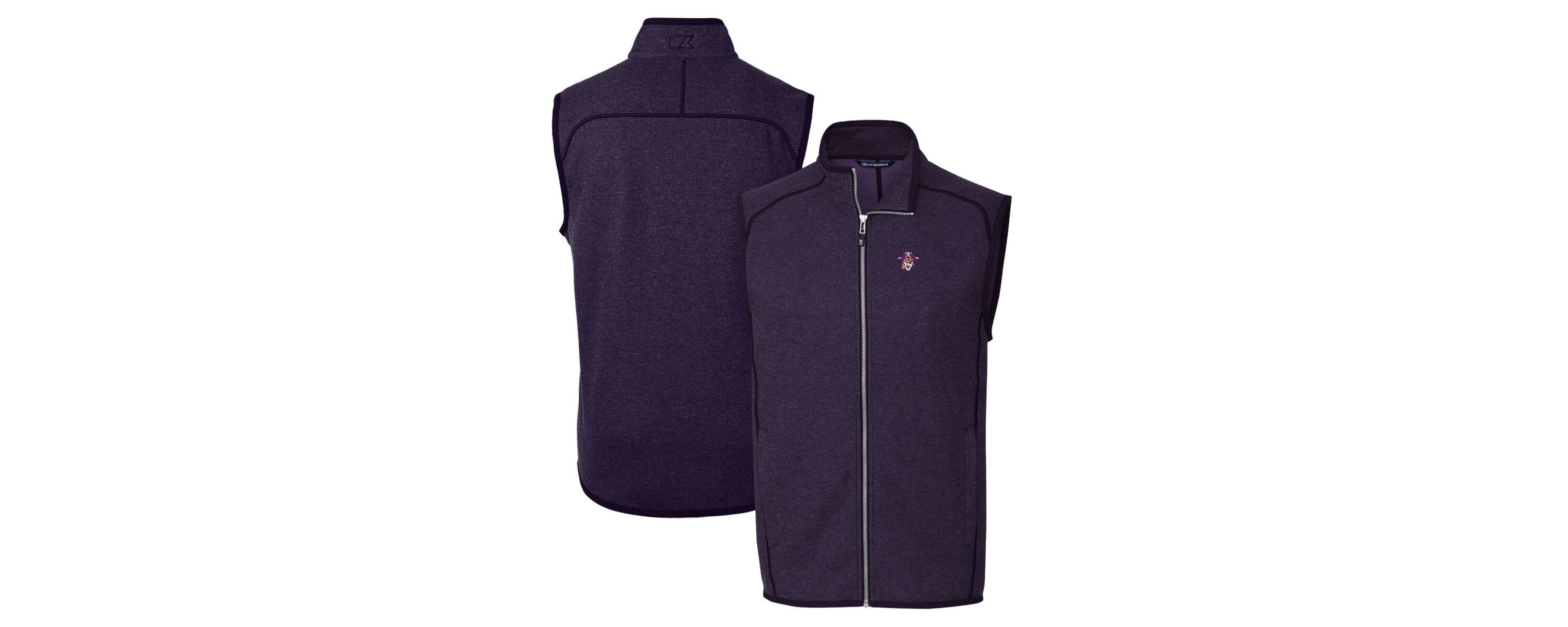 East Carolina Pirates NCAA Heather ECU Pirates Mainsail Sweater-Knit Full-Zip Vest