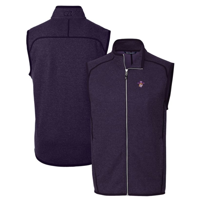 East Carolina Pirates NCAA Heather ECU Pirates Mainsail Sweater-Knit Full-Zip Vest