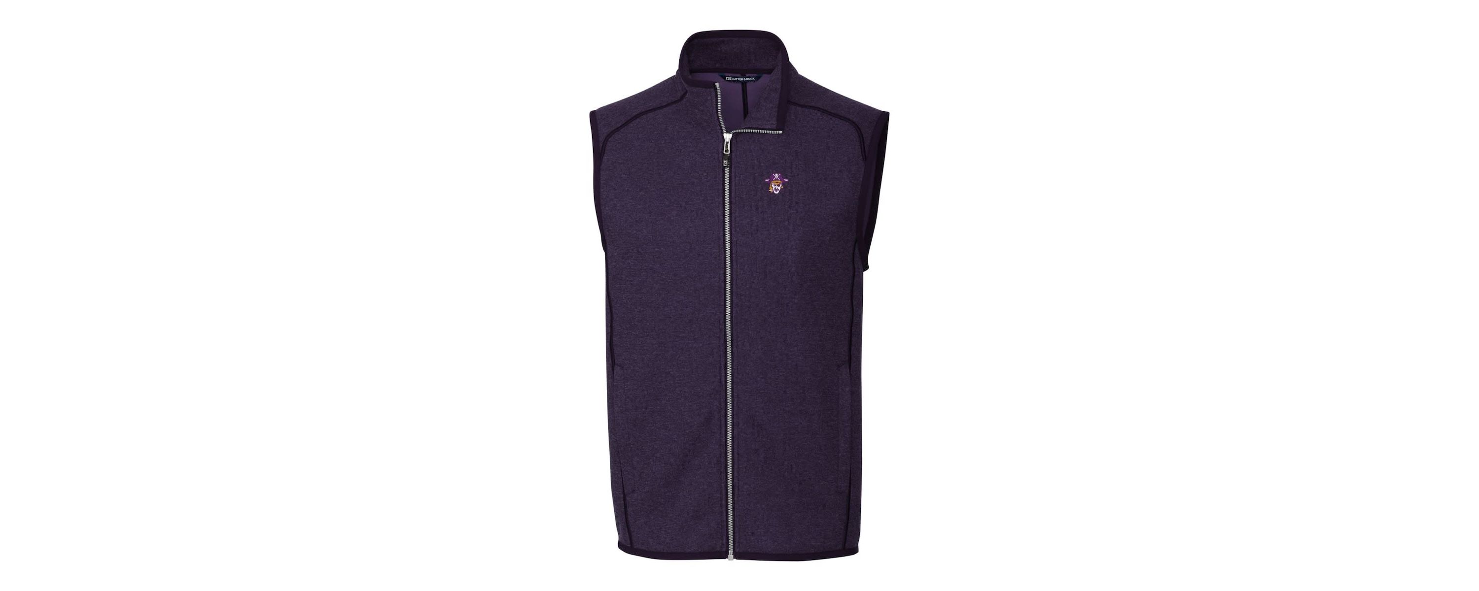 East Carolina Pirates NCAA Heather ECU Pirates Mainsail Sweater-Knit Full-Zip Vest