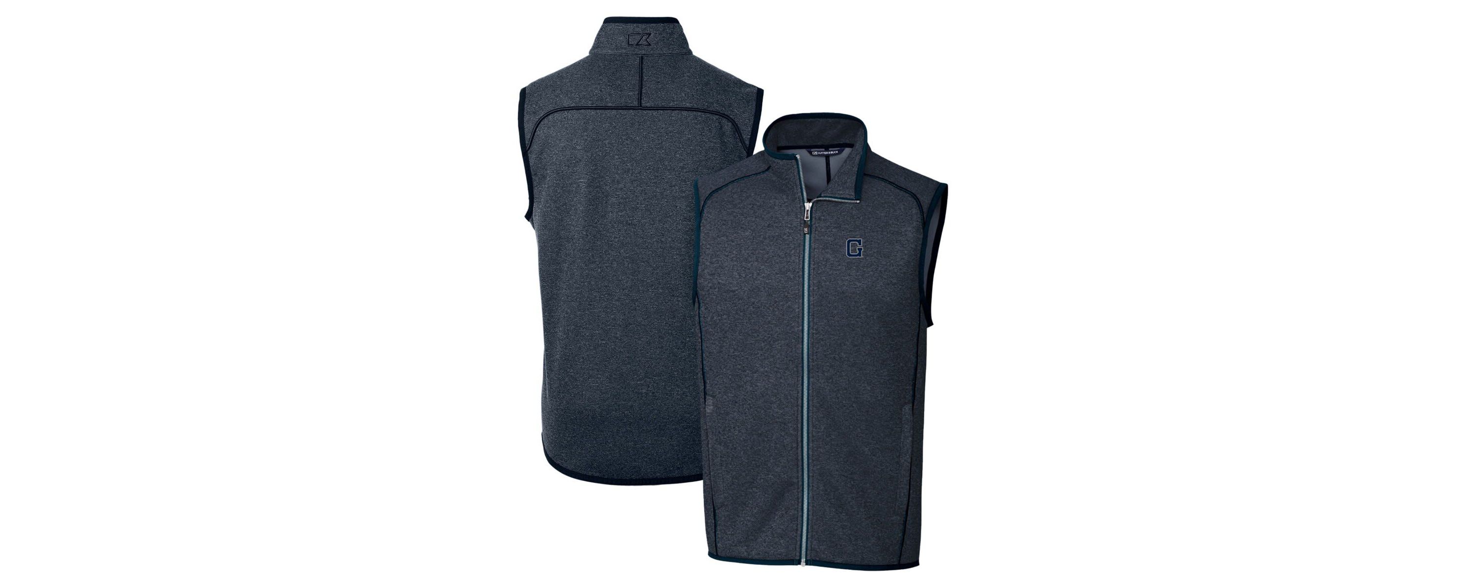 NCAA Heather Georgetown Hoyas Mainsail Sweater-Knit Full-Zip Vest