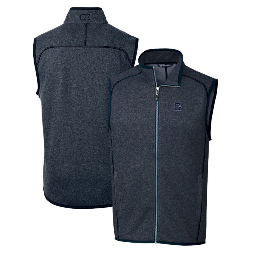 NCAA Heather Georgetown Hoyas Mainsail Sweater-Knit Full-Zip Vest