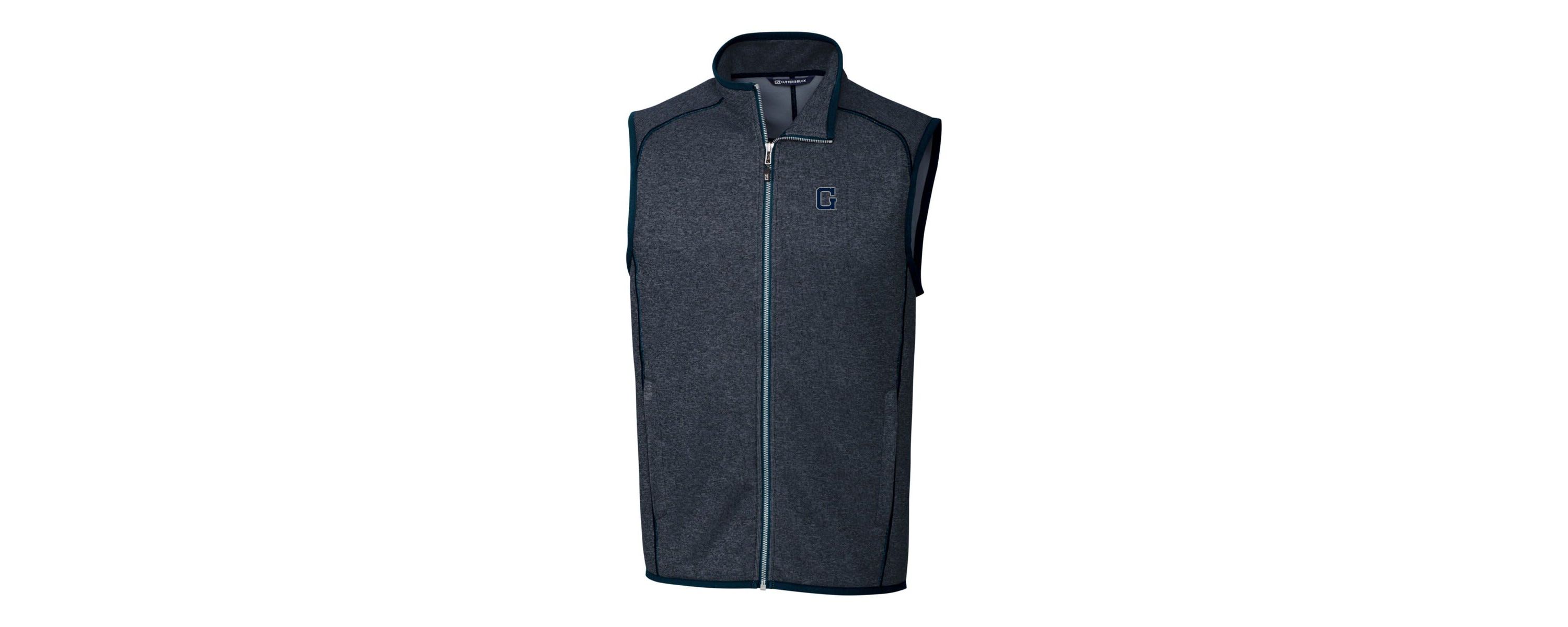 NCAA Heather Georgetown Hoyas Mainsail Sweater-Knit Full-Zip Vest