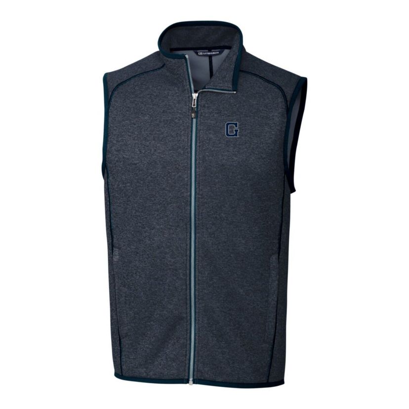 NCAA Heather Georgetown Hoyas Mainsail Sweater-Knit Full-Zip Vest