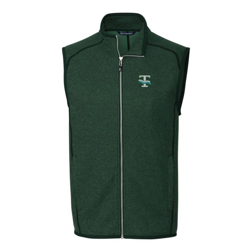 Tulane Green Wave NCAA Heather Tulane Wave Mainsail Sweater-Knit Full-Zip Vest