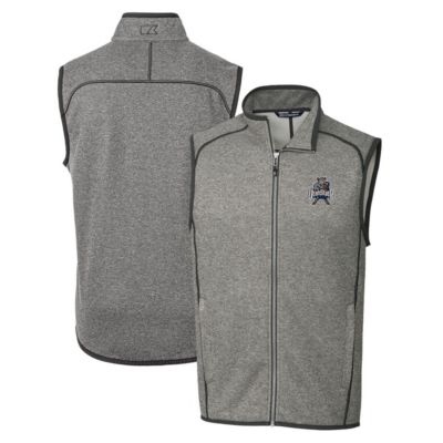 Cutter & Buck Men's NCAA Heather Utah State Aggies Mainsail Sweater-Knit Full-Zip Vest, Gray, Small -  0197096534523