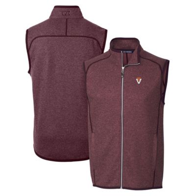【THE MOZZ】Hokie Fur Button Vest Cutter & Buck NCAA Virginia Tech Hokies Mainsail Sweater