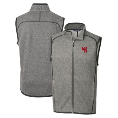 Cutter & Buck Men's NCAA Heather Western Kentucky Hilltoppers Mainsail Sweater-Knit Full-Zip Vest, Gray, Large -  0197096497187