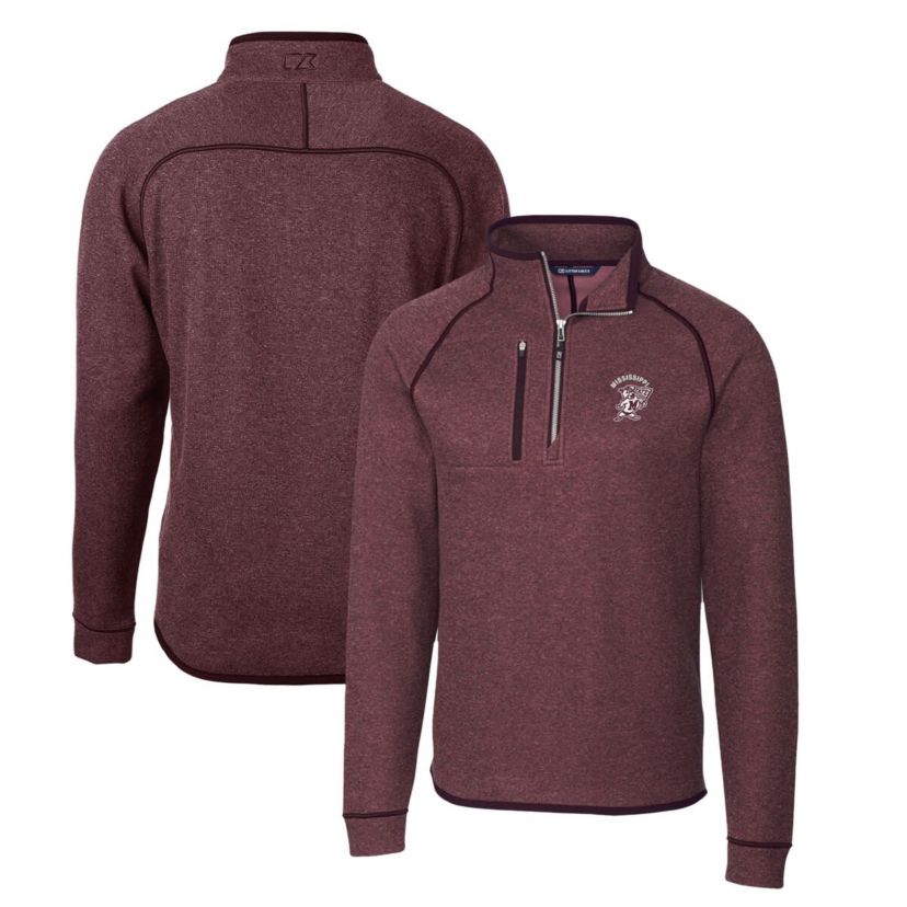 NCAA Mississippi State Bulldogs Mainsail Sweater-Knit Half-Zip Pullover Jacket