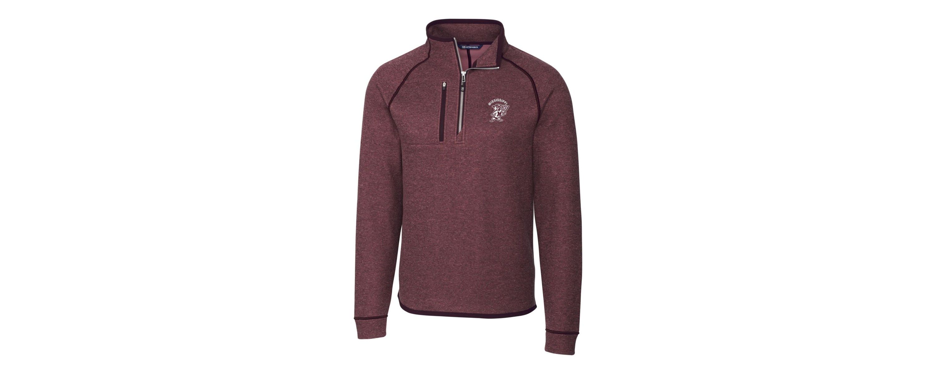 NCAA Mississippi State Bulldogs Mainsail Sweater-Knit Half-Zip Pullover Jacket