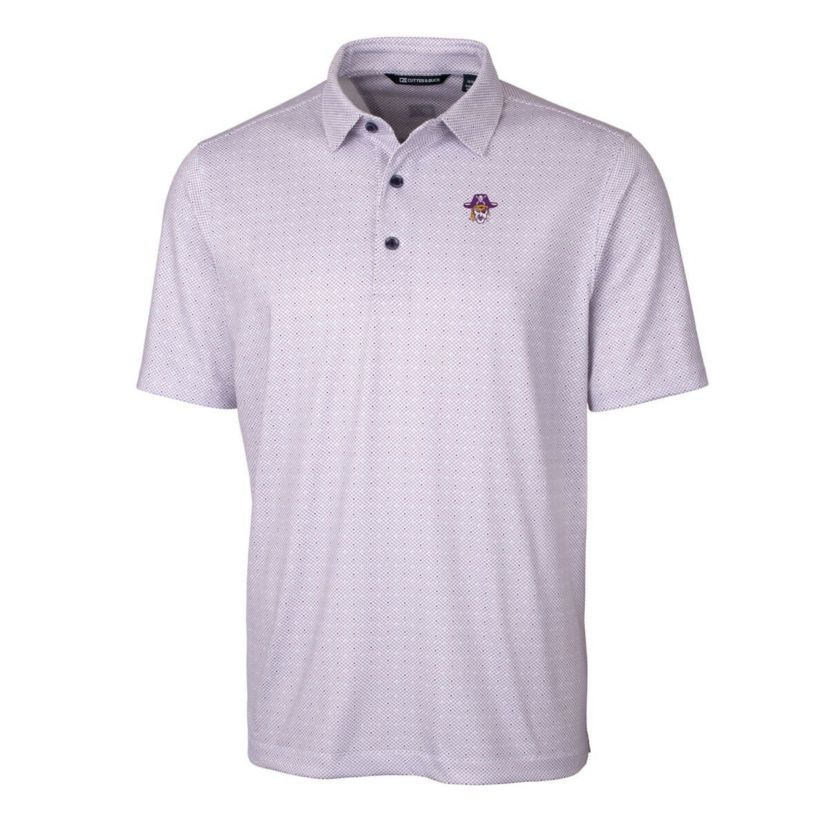 East Carolina Pirates NCAA ECU Pirates Primary Team Logo Pike Double Dot Print Stretch Polo