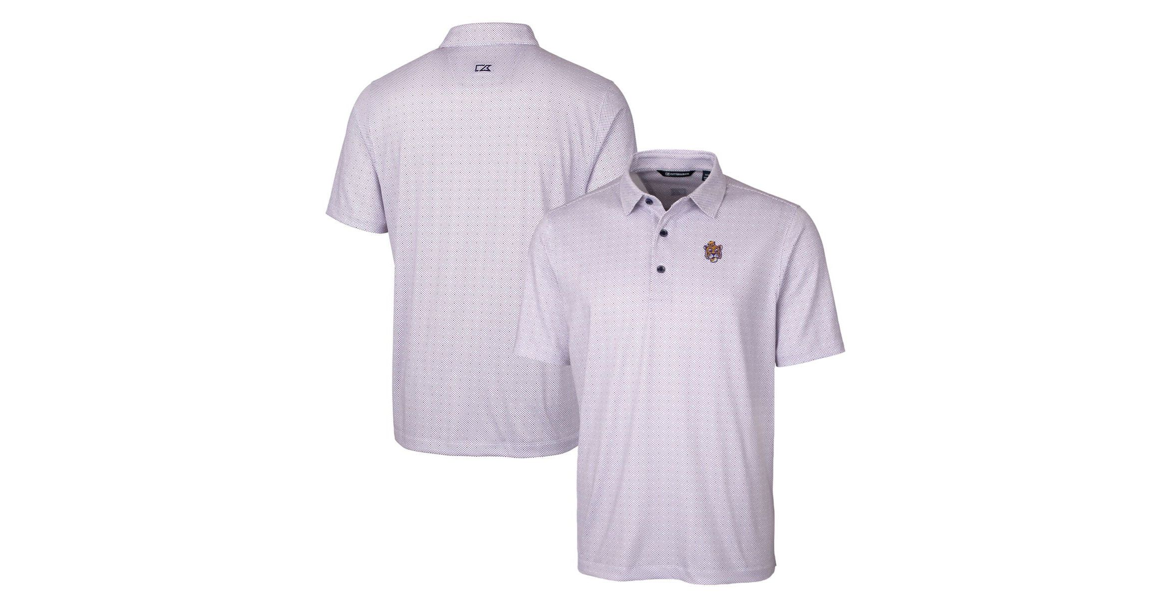 NCAA LSU Tigers Primary Team Logo Pike Double Dot Print Stretch Polo