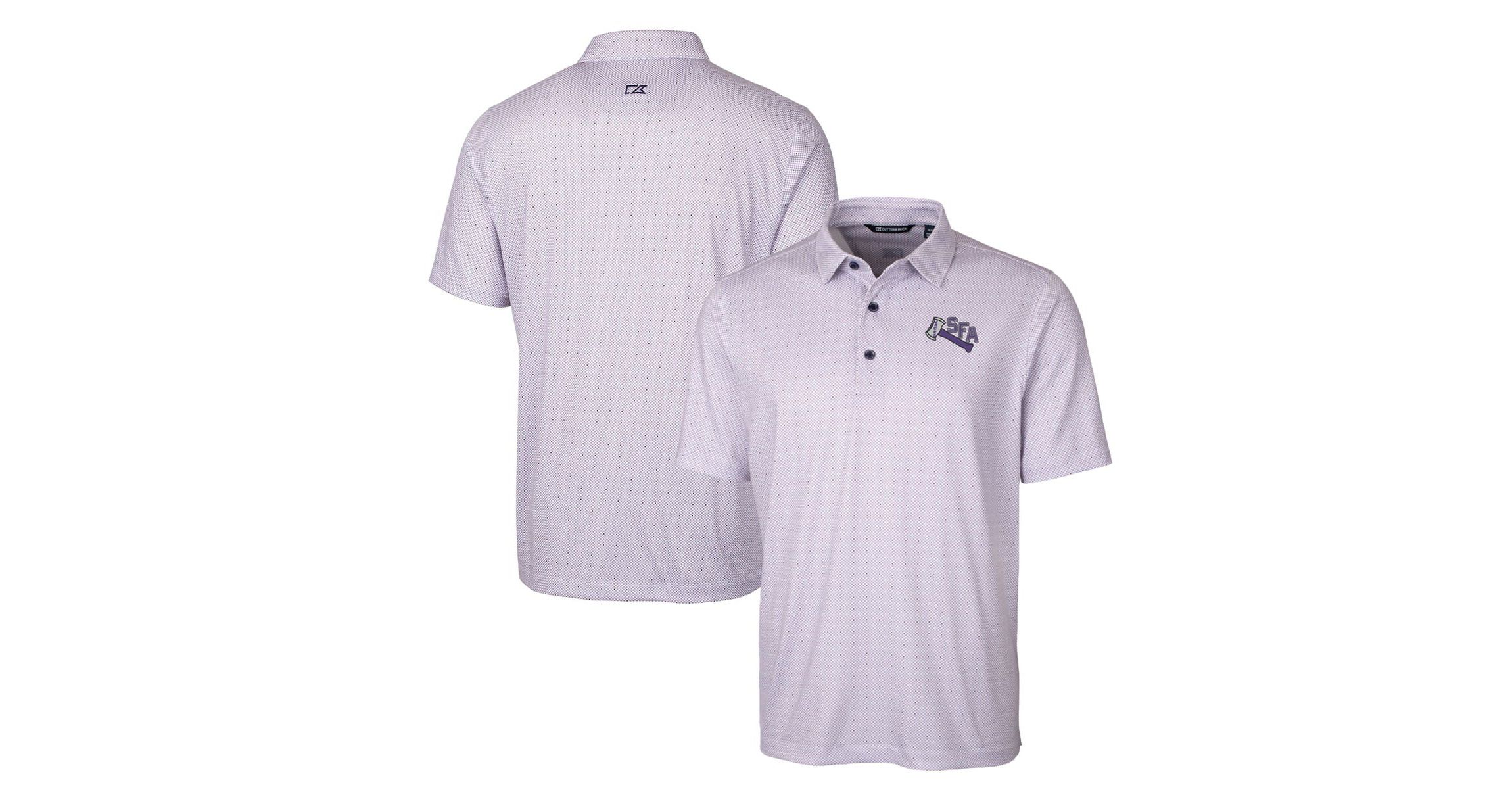 NCAA Stephen F Austin Lumberjacks Primary Team Logo Pike Double Dot Print Stretch Polo